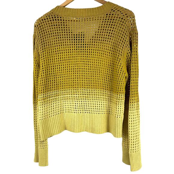 ATM Anthony Thomas Melillo NWT Ombre Open Stitch Cardigan Sweater Size S Yellow - Picture 3 of 10